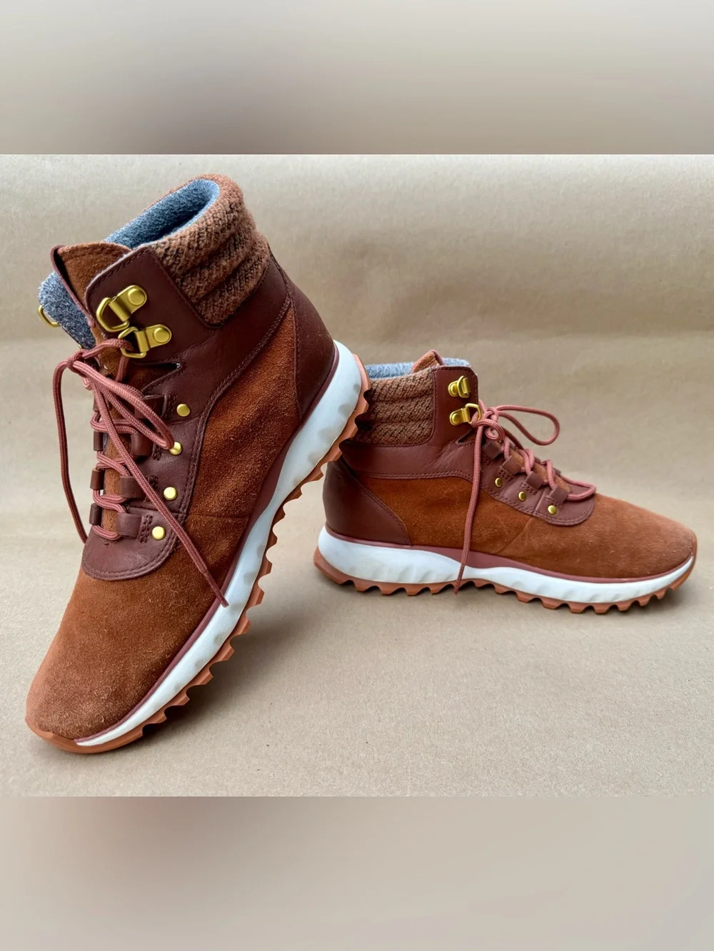 Cole Haan Waterproof Suede Leather Grand Explore XC Ankle Boots Hiking 7.5 38